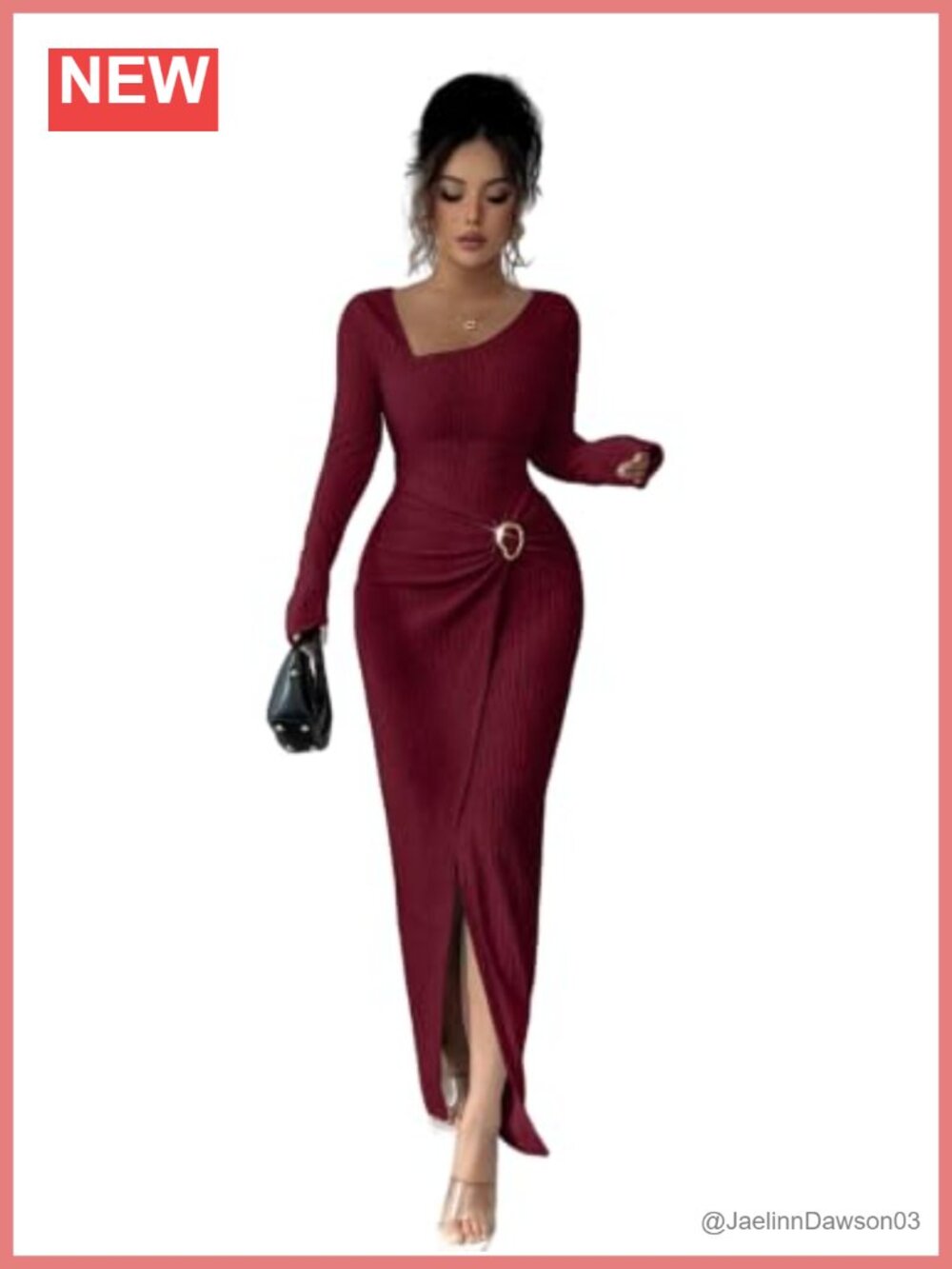 Women's Long Sleeve Maxi Bodycon Formal Knit Dress Fall Wedding Guest